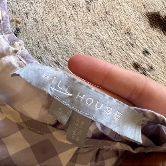 HILL HOUSE the Adeline Dress in Lilac Jacquard Check Size Small - Picture 6 of 10